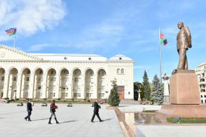 Ilham Aliyev arrived in the city of Ganja on a visit