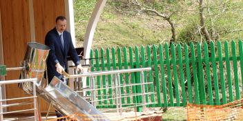 Ilham Aliyev attended a foundation-laying ceremony for mini-hydro power plant Astara-1