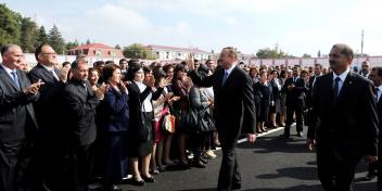 Ilham Aliyev attended a ceremony to commission the Imishli municipal system of water reservoirs