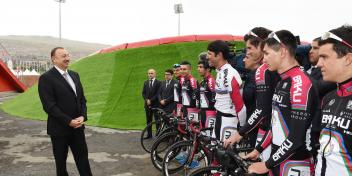 Ilham Aliyev attended the opening of the Bike Park