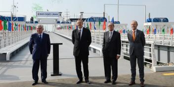 Ilham Aliyev attended the opening of a ferry terminal as part of the first stage of the construction of the New Baku International Trade Sea Port Complex