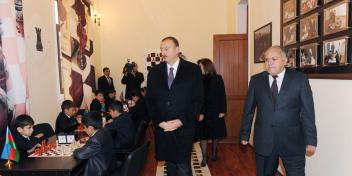 Ilham Aliyev attended the opening of the Horadiz Chess School after major reconstruction