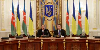 Ilham Aliyev and Ukrainian President Viktor Yanukovych made statements for the press