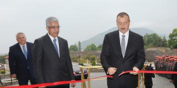 Ilham Aliyev attended the opening of the four-star Shaki Palace hotel