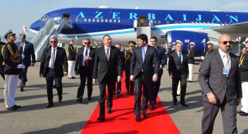 Ilham Aliyev arrived in Georgia on a working visit