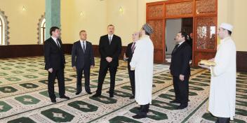 Ilham Aliyev attended the opening of a new mosque in Gabala