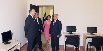 Ilham Aliyev reviewed progress of reconstruction at secondary schools No 123 and 181