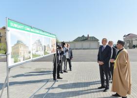 Ilham Aliyev reviewed the Sumgayit Juma Mosque after major overhaul