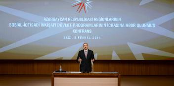 Opening speech by Ilham Aliyev at the conference dedicated to the implementation of state programs on the socioeconomic development of regions of the Republic of Azerbaijan