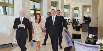 Ilham Aliyev attended the opening of the “Fairmont Baku Hotel” at the Flame Towers complex