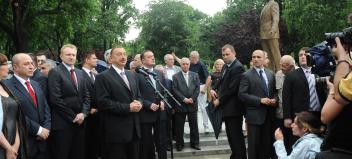 Ilham Aliyev attended a ceremony to open Tasmajdan Park in Belgrade