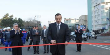 Ilham Aliyev attended the opening of various road-transportation facilities newly constructed in the capital