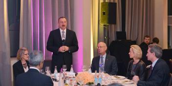 Ilham Aliyev attended the opening of a reception on the subject of “South Caucasus and Central Asia: path to global economy”