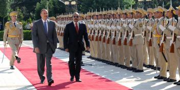 An official welcoming ceremony was held for the President of the Islamic Republic of Mauritania