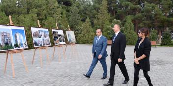 Ilham Aliyev arrived in Naftalan District on a visit