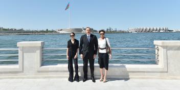 Ilham Aliyev attended the opening of Bayil Boulevard