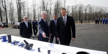 Ilham Aliyev attended a groundbreaking ceremony for the water and sewage system of Masalli