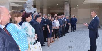 Ilham Aliyev reviewed progress of major overhaul and reconstruction of the Shaki State Drama Theater named after Sabit Rahman