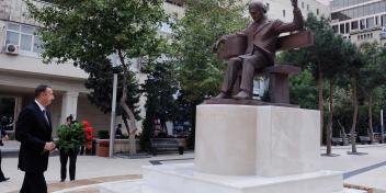 Ilham Aliyev attended the unveiling of a statue of outstanding composer Fikrat Amirov in Baku