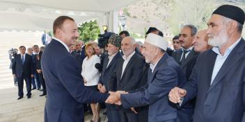 Ilham Aliyev attended the opening ceremony of a new drinking water line laid to the city of Yardimli