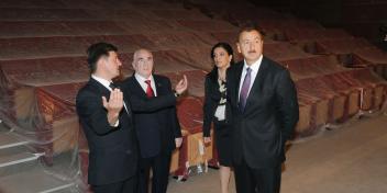 Ilham Aliyev examined progress of finishing work at the Gabala culture center