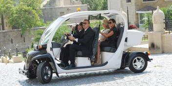 Ilham Aliyev and Dmitry Medvedev with their wives visited the Icheri Sheher Reserve and the Seaside National Park