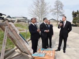 Ilham Aliyev reviewed ongoing repair work at Barda Mausoleum