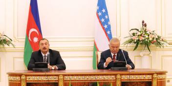 Ilham Aliyev and Islam Karimov made statements for the press