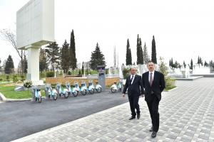 İlham Əliyev Bərdədə Heydər Əliyev adına park-bulvarın açılış mərasimində iştirak edib