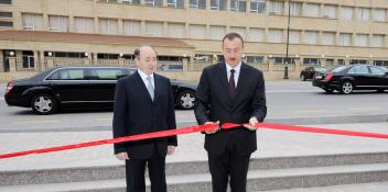 Ilham Aliyev attended the opening of a new office building of the Yasamal District Court