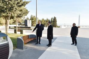 Ilham Aliyev reviewed the ongoing reconstruction work in the city culture and recreation park after Nasimi in Sumgayit