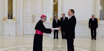 Ilham Aliyev accepted the credentials of the Apostolic Nuncio of the Holy See to Azerbaijan