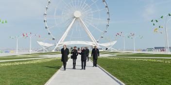 Ilham Aliyev attended the opening ceremony of a modern observation wheel in the new boulevard section of the National Seaside Park