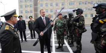 Ilham Aliyev attended the opening of an unspecified internal troops camp in Guba