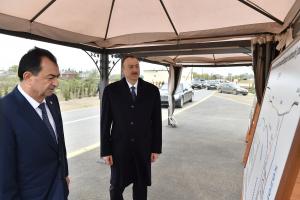 Ilham Aliyev reviewed newly-reconstructed Liman-Narimanabad-Baligchilar highway