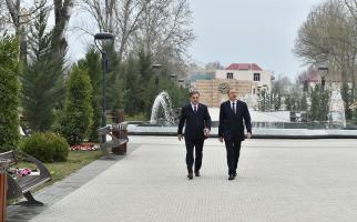 Ilham Aliyev reviewed the conditions created at the Friendship Park in Mingachevir