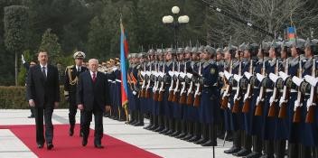 Official welcoming ceremony of the President of the Republic of Greece Karolos Papoulias was held