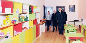 Ilham Aliyev examined the condition of nursery schools and kindergartens in the Narimanov and Surakhani districts of Baku