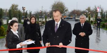 Ilham Aliyev attended the opening of a new building of the Fuzuli District branch of the “Yeni Azerbaijan Party” in Horadiz