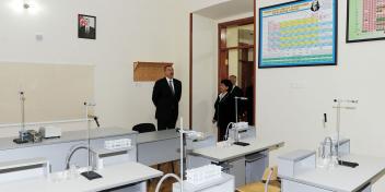 Ilham Aliyev reviewed secondary school No 1 in the Nasimi district of Baku after major overhaul and reconstruction