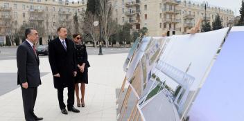 Ilham Aliyev reviewed progress of major overhaul at the Sumgayit seaside culture and recreation park