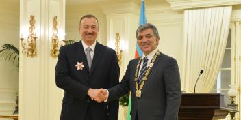 The presidents of Azerbaijan and Turkey have been awarded at Cankaya Palace