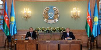 Presidents of Azerbaijan and Kazakhstan made statements for the press