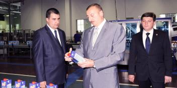 Ilham Aliyev checked out the new production shops created in “Gilan” canning plant of Gabala