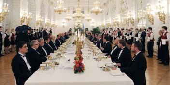 Official dinner reception was hosted in honor of Ilham Aliyev