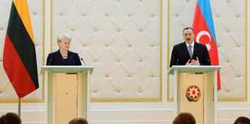 Presidents of Azerbaijan and Lithuania made press statements