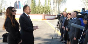 Speech by Ilham Aliyev at the opening of a gas line to the Gunashli settlement in Mingachevir city