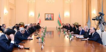 Ilham Aliyev and President of Iran Hassan Rouhani held an expanded meeting