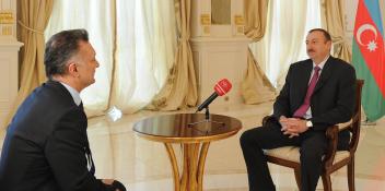 Ilham Aliyev was interviewed by the Baku representative of the Turkish television channel TRT, Yuksel Degercan