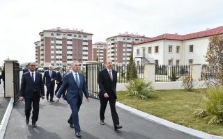 Ilham Aliyev reviewed a newly-built residential complex for 588 IDP families in Barda